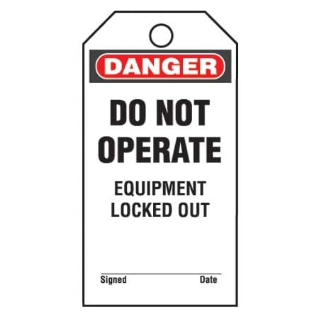 Panduit Plastic Tag, 'Danger Do Not Operate Equi PVT-153-Q